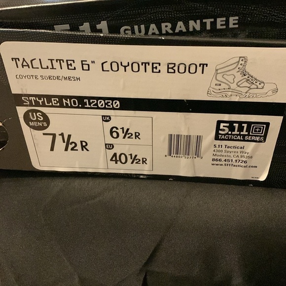 511 Taclite 6” Men’s Boots, 7.5 R, coyote suede mesh. main image 4